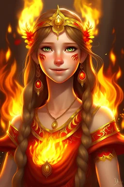 Brittany the Princess of fire spirit realistic
