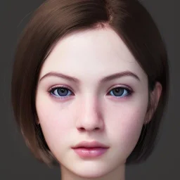 potrait girl look beautiful, close-up, dramatic, eyes like ocean blue, short hair, smile, 8k, rtx, eyebrows like serious, facing left, real, cute, hyper realistis