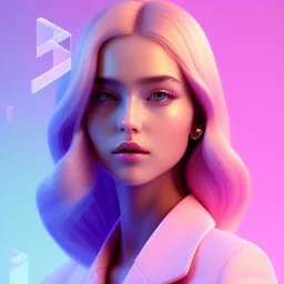 isometric clean art of super cute girl, soft lighting, soft pastel gradients, high definition, 3d icon clay render, blender 3d