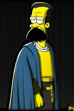Strahd Von Zarovich drawn as a character from the Simpsons