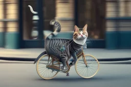 Cat on a bicycle.