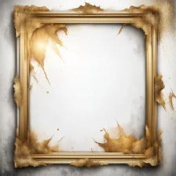 Hyper Realistic White, & Golden Grungy-Thick-Frame-Background