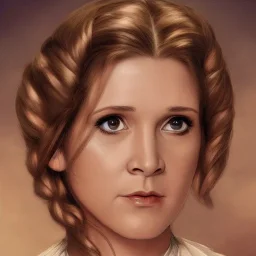 [[extrem beautiful photorealistic young Carrie Fisher as Princess Leia]] :: [[photorealistic brown eyes, short hair, head and shoulders portrait, 8k resolution concept art portrait by Greg Rutkowski, Artgerm, WLOP, Alphonse Mucha, dynamic lighting, hyperdetailed, intricately detailed, trending on Artstation, triadic colors, Unreal Engine 5, volumetric lighting]]