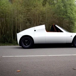 Tesla roadster blended with a reliant robin