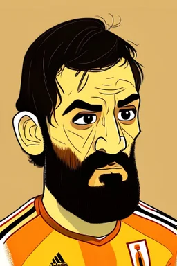 Nuno Mendes Portuguese football player , cartoon 2d