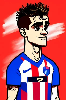 Antoine Griezmann French football player ,cartoon 2d