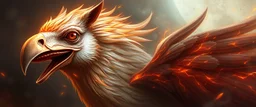 bird with horseface looks beyond really powerful, fantasy illustration