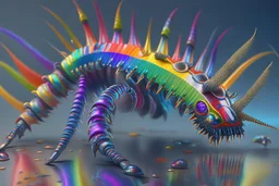 rainbow stinger, perfect composition, hyperrealistic, super detailed, 8k, high quality, trending on artstation, studio photo, highly detailed, wide borders