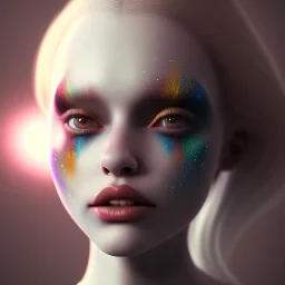 Clown beautiful girl, raytracing, cgi, lumen reflections, cgsociety, ultra realistic, volumetric fog, overglaze, analog photo, polaroid, 100mm, film photography, dslr, cinema4d, studio quality