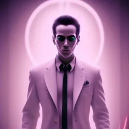 A beautiful portrait of man neo in the matrix, high key lighting, volumetric light high details psychedelic background