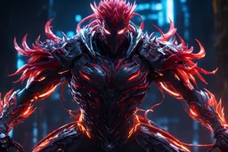 carnage machine in 8k solo leveling shadow artstyle, Kung fu costum, dynamic pose, oshare kei, hurufiyya, rtx , neon lights, intricate details, highly detailed, high details, detailed portrait, masterpiece,ultra detailed, ultra quality