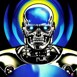 t-800 terminator, trippy psychedelic