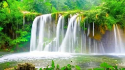 big water falls in a karstic rain forest