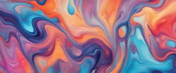 Colorful abstract fluid art painting. Abstract background with colored spots and stains on the liquid. Trendy wallpaper for web banner