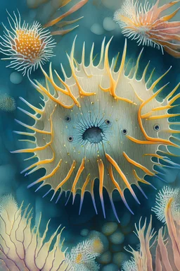 Sea Urchin , sea,plant,underwater,watercolor ,pattern,4k