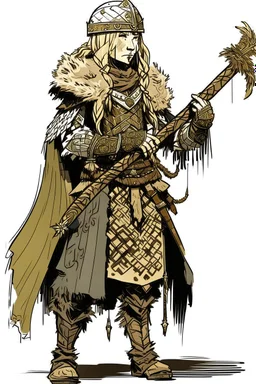 Girl Archer concept art, small head, full body