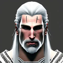 Geralt of Rivia, traditional japanese brushed style