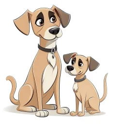 mother dog and father dog cartoon