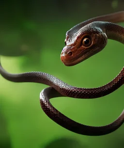 Cute snake, magnificent, majestic, Realistic photography, incredibly detailed, ultra high resolution, 8k, complex 3d render, cinema 4d.
