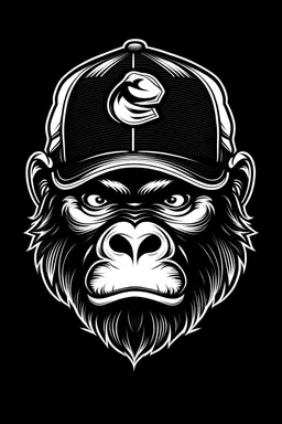 Black and white gorilla aviators baseball cap logo