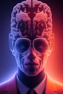 men in the bitcoin brain, Fire theme art, Dark moody night atmosphere, , 8K, close-up face, anatomically perfect face