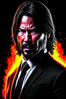 John Wick turning Super Saiyan photo real