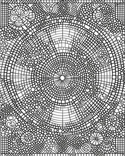 simple Mosaic simple Coloring Pages, no black color,,easy to color