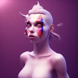 Clown beautiful girl, raytracing, cgi, lumen reflections, cgsociety, ultra realistic, volumetric fog, overglaze, analog photo, polaroid, 100mm, film photography, dslr, cinema4d, studio quality,the most beautiful image ever seen