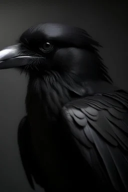 black raven portrait that wearing gothic clothes