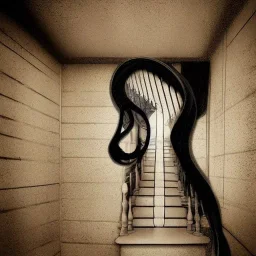 float into my dreams my nightmares and twisted things, dark side of me, staircase, depths despair, anime, person, girl