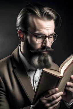 man with book