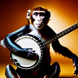 monkey playing a banjo