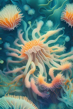 Sea anemone , sea,plant,underwater,watercolor ,pattern,4k