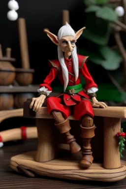 wood elf bartmaid red clothes
