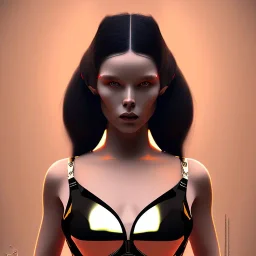 black long hair space lady bra on Mars