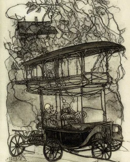 Electric car by Arthur Rackham