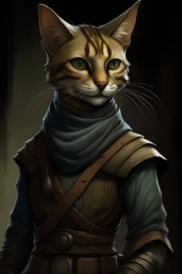portrait of a Tabaxi female thief and assassin