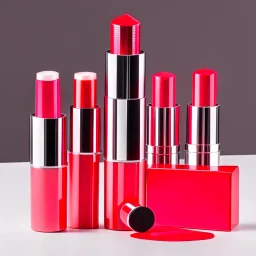 Lipstick is present in the display of products