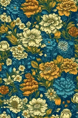 flowers floral pattern in the style of Henri Fantin-Latour -- tiled