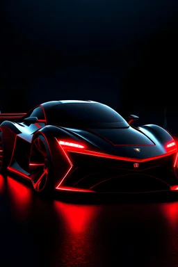 super car with red light