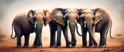 two connected elephants