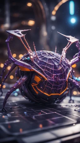 Illithid with butterfly wings ripping the roof of a Lamborghini space ship formed like a spider web ball, bokeh like f/0.8, tilt-shift lens 8k, high detail, smooth render, down-light, unreal engine, prize winning