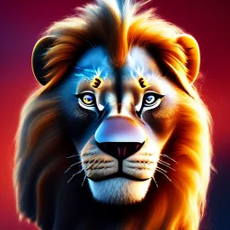 generate a 3d lion king with a crown in his head resemblance of Elon Musk