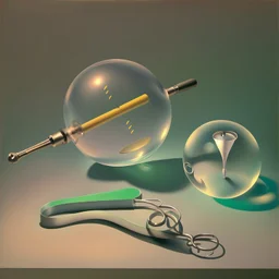 Soap Bubble,complex surgical instruments mixed with musicial instruments,minimalism,Painting By Adrian Ghenie, Rene Magritte, Salvador Dali, Lucian Freud