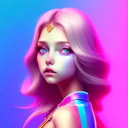 blonde woman teenager, purpurin, velvet coat, gradient color, BLUE, PINK, CYAN, neon, insanely detailed, 16k resolution, perfect eyes, cinematic smooth, intricate detail