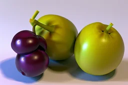 3D render, an ink grape, on a white background. fotografía real