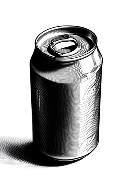 a soda can as if it is drawn on a sketchboard