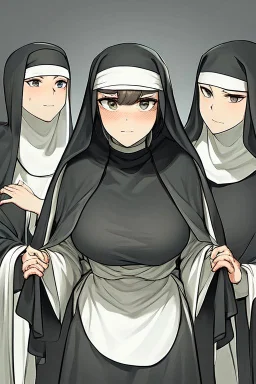 wrinkly young animated nun