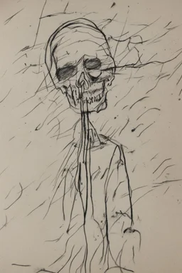 Child stick drawing of death