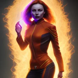 Dark Phoenix, X-Men , Jean Gray. hyperfantastic,hyperscifi,unreal engine,3D,best colours,deep purple . fire theme .blue neon smoke.cinamatic,full cinematic lights.beautiful body and hands details,beautiful face details,8k,hyperdetails.by alan parker.ann dittman